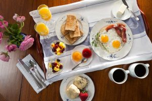 Overhead view of breakfast