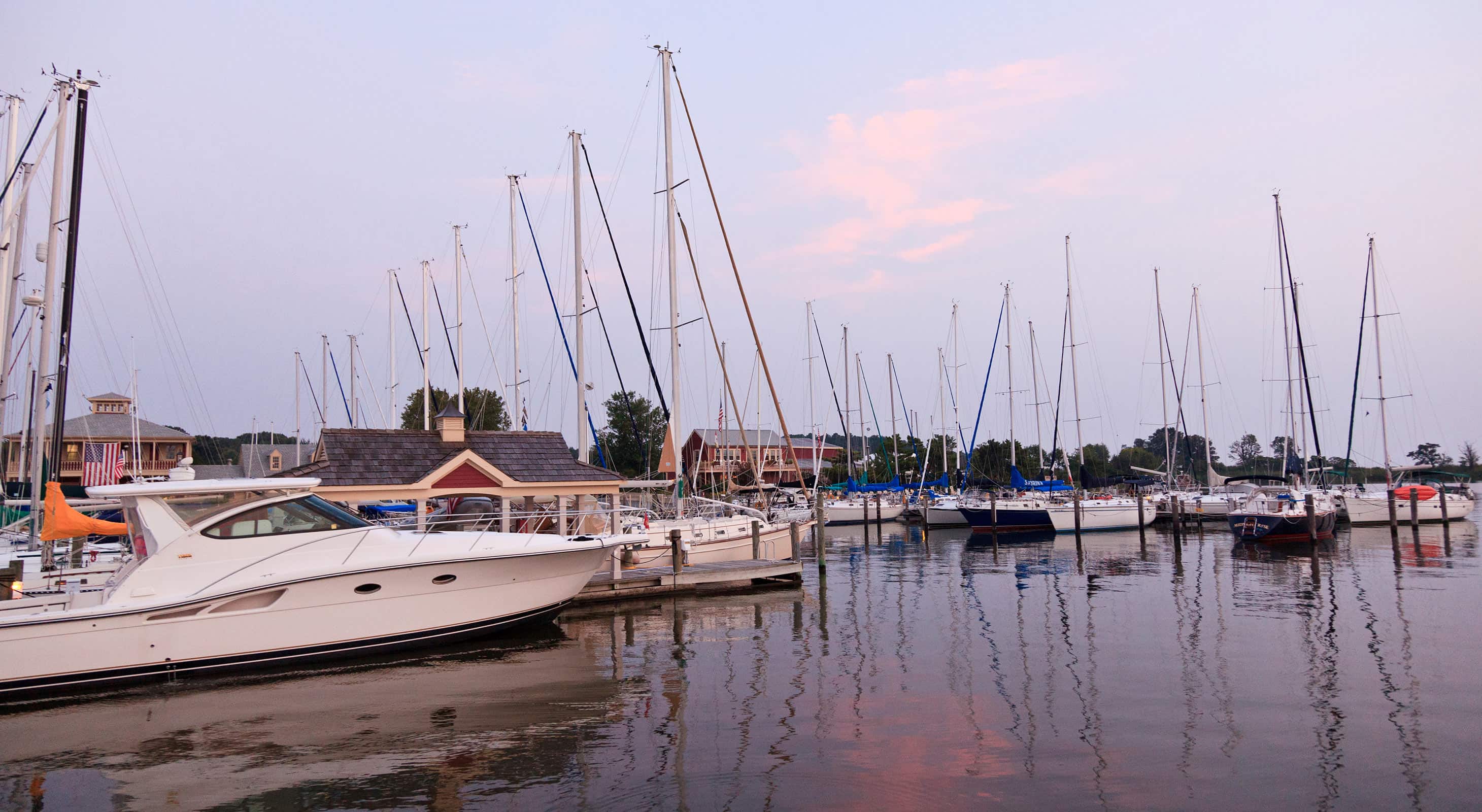 Boats on the water in Chestertown, MD
