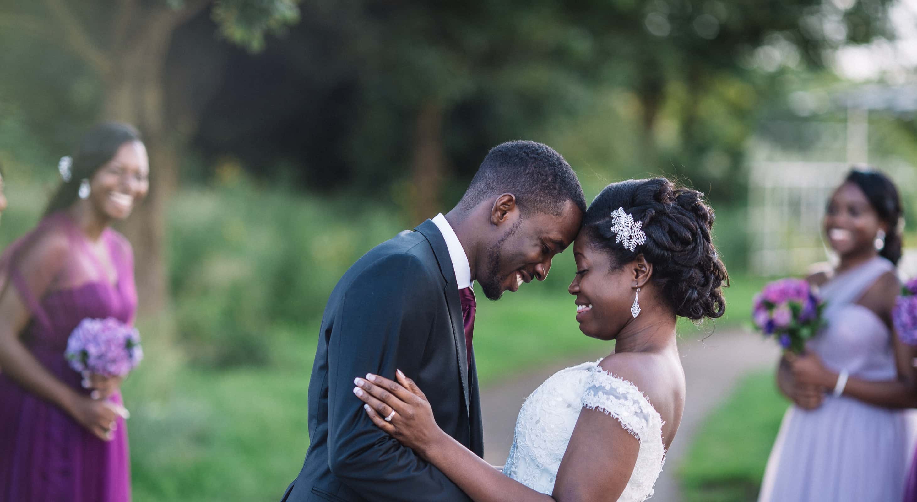 Bride and groom at an outdoor wedding in Chestertown