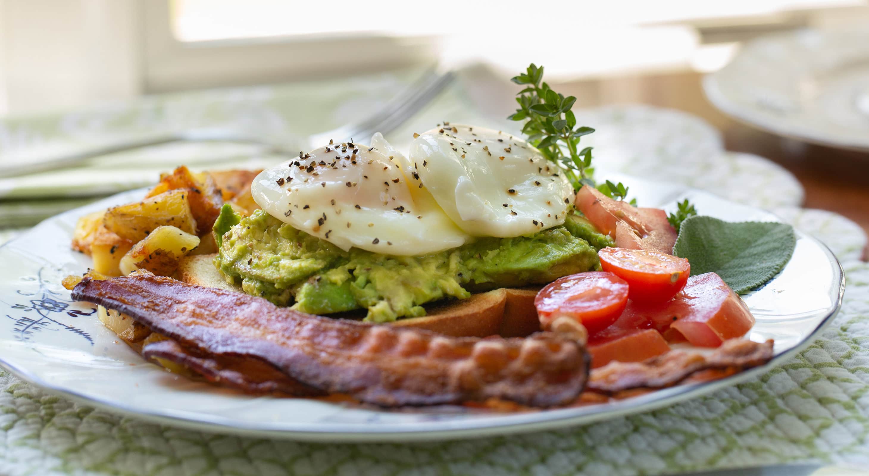 avocado toast breakfast at the Brampton Inn