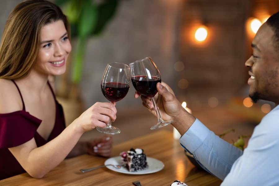 a couple having a romantic dinner at a restaurant in Chestertown