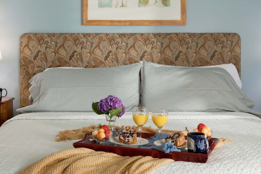 breakfast tray in bed at our Maryland luxury inn