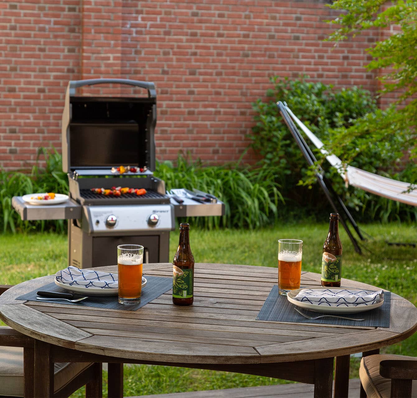 Grill dinner with beers at our historic Maryland bed and breakfast