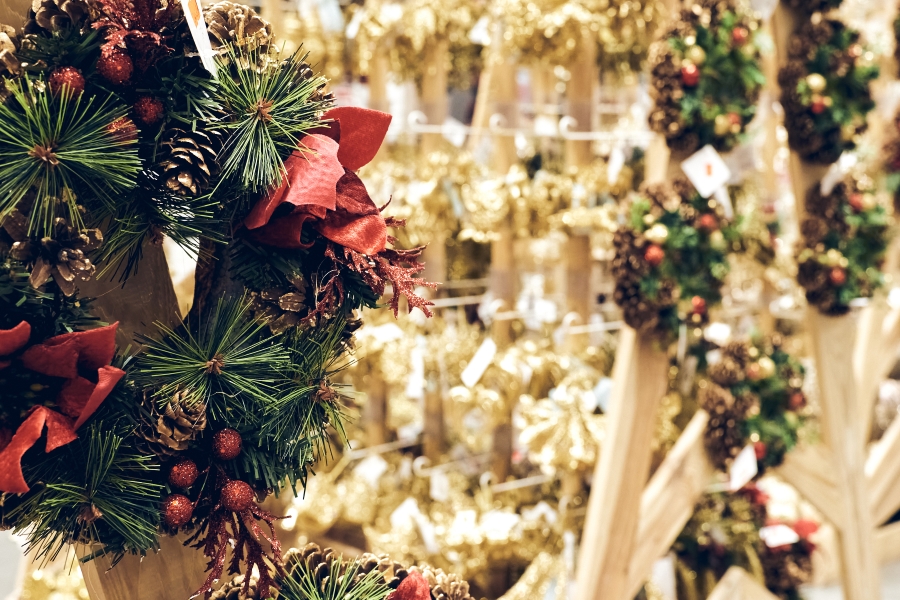 homemade wreaths being sold at a holiday event in Chesterfield, MD