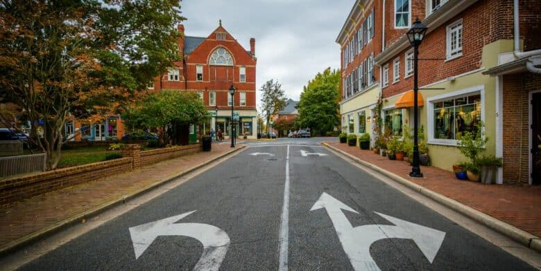 a street in downtown easton maryland Adobe standard license by jonbilous