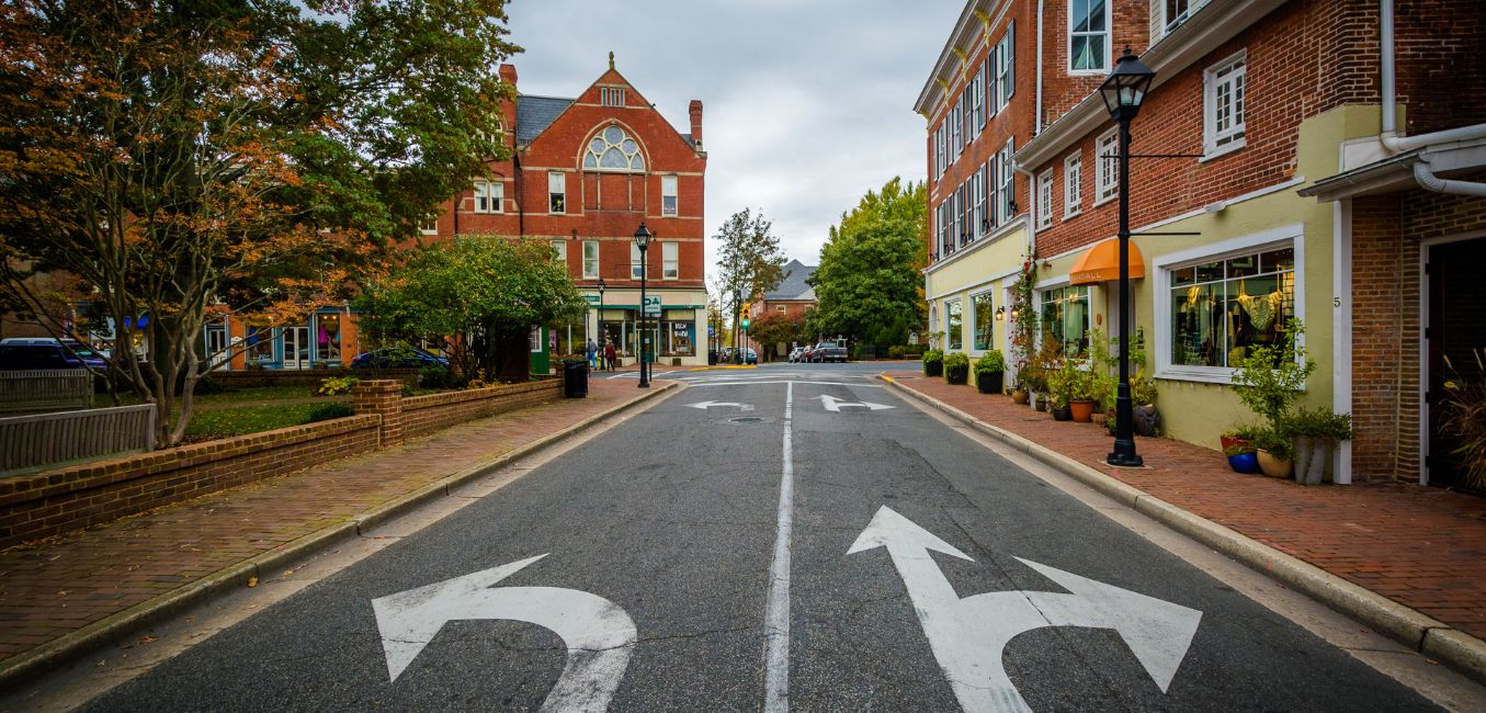 a street in downtown easton maryland Adobe standard license by jonbilous