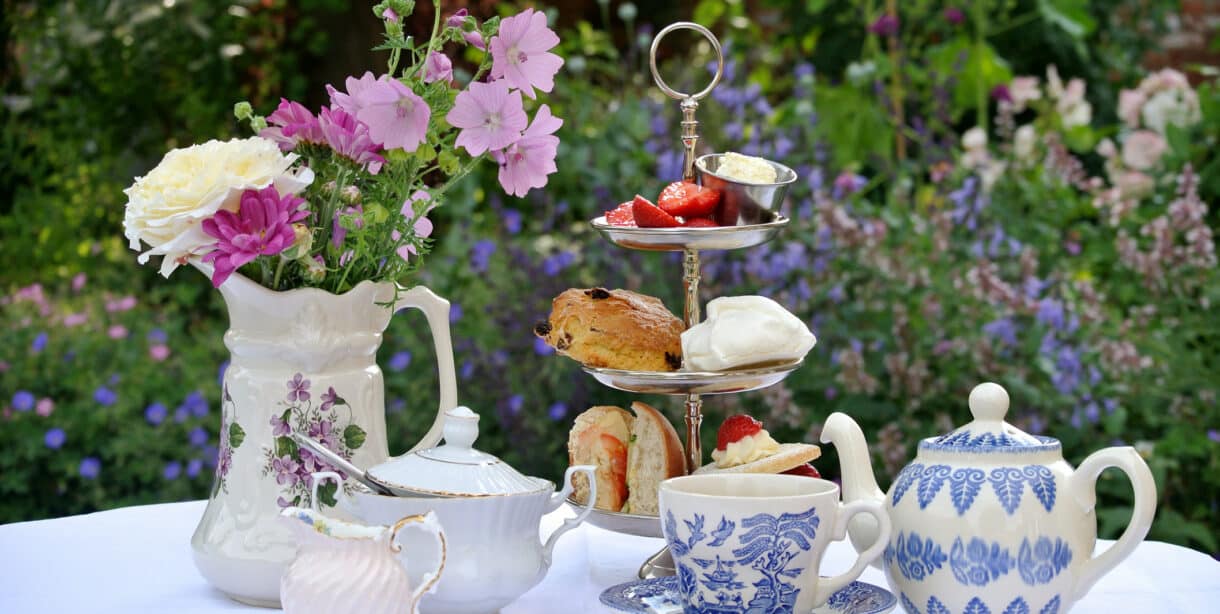 Table set for afternoon tea.