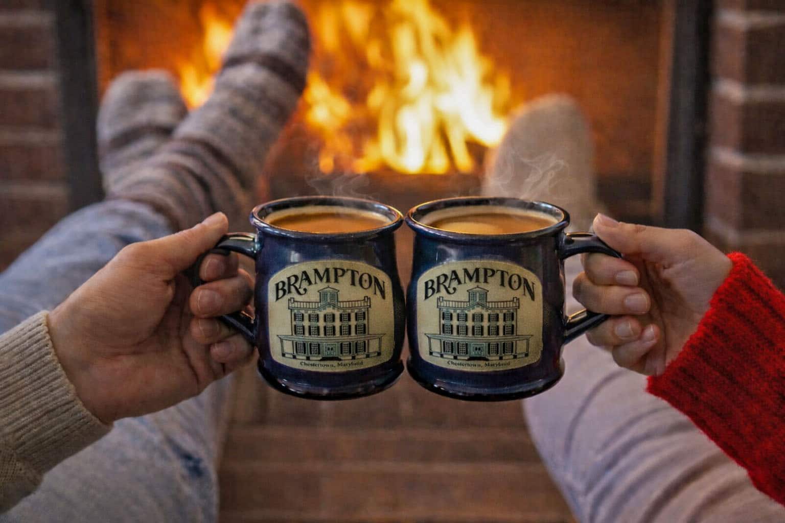 Brampton Winter Coffee Fireplace