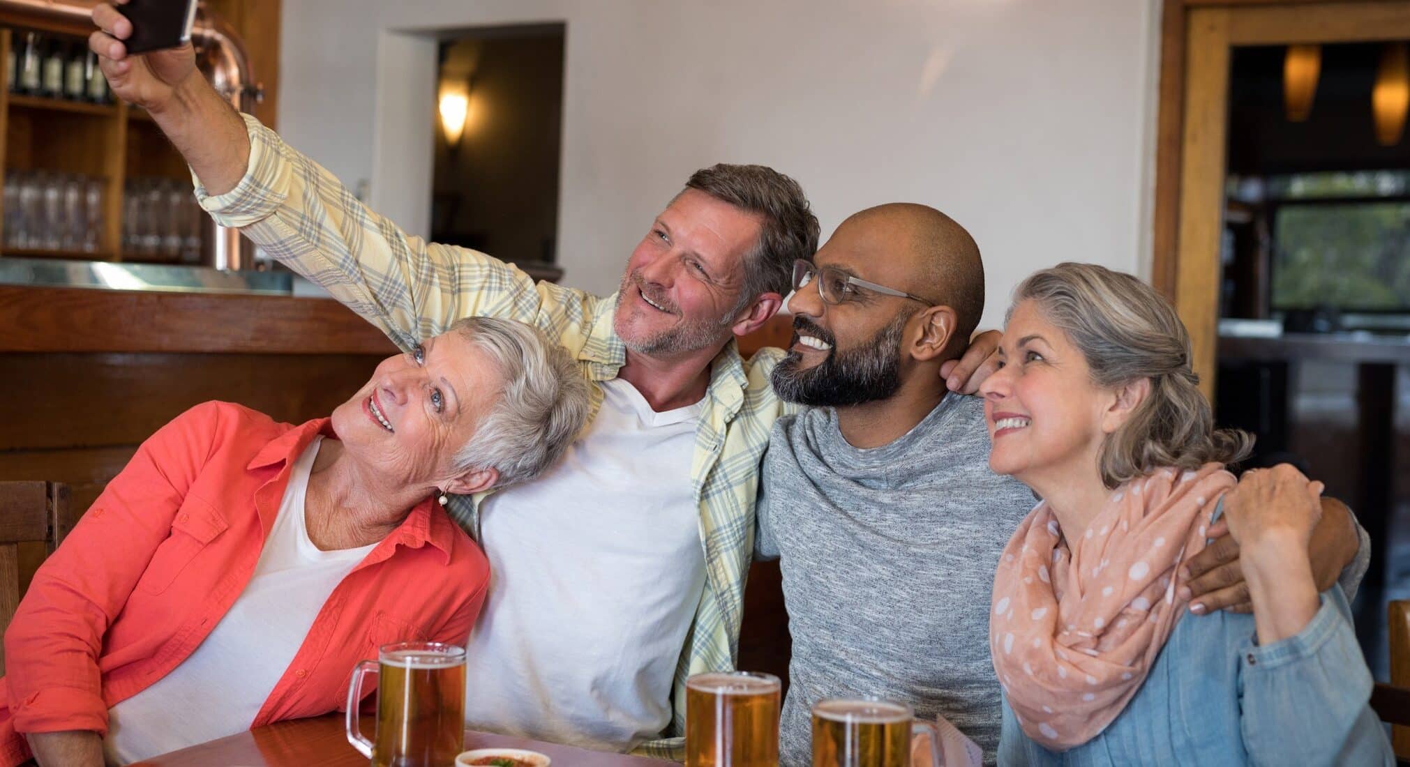 Traveling friends taking a selfie